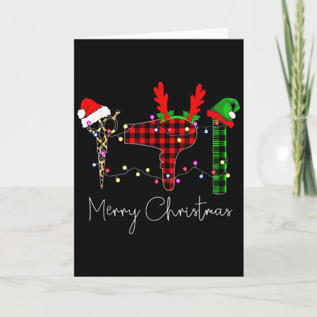 Carte Merry Christmas Hairstylist Funny Tool Hairdresser (Devant)