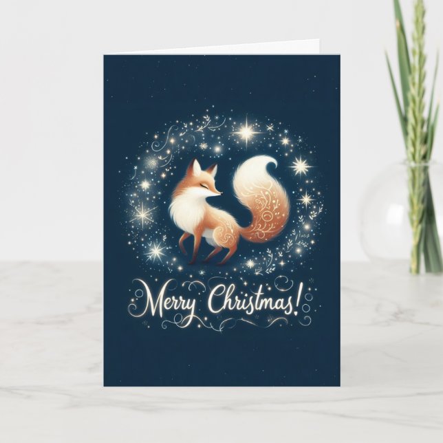 Carte Merry Christmas - Magical Fox (Devant)