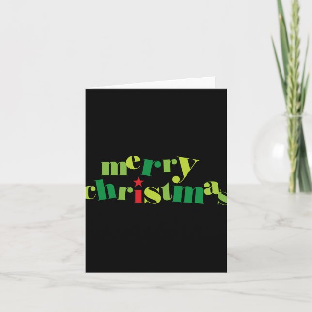 Carte Merry Christmas Modern Tygraphy T Shirt  (Devant)