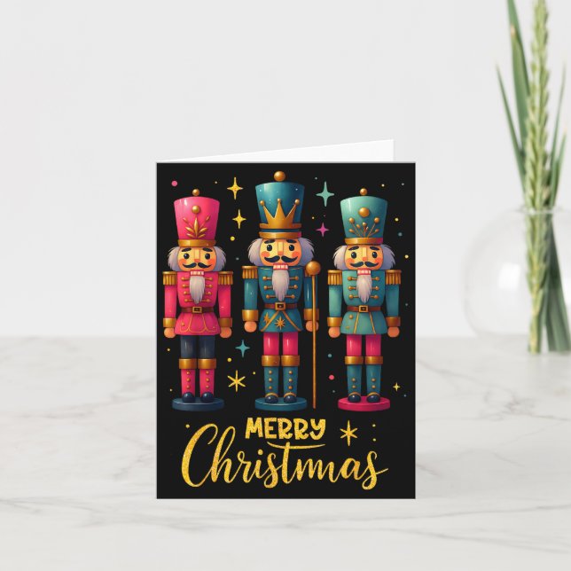 Carte Merry Christmas Nutcracker Ballet Dance Women Kids (Devant)