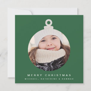 Carte MERRY CHRISTMAS ORNAMENT Ajouter Votre Photo