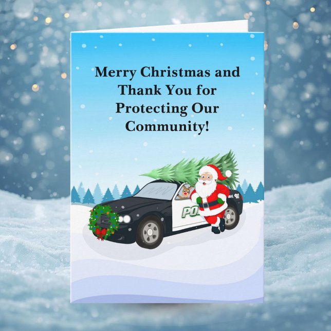 Carte Merry Christmas Police Office Santa Claus (Créateur téléchargé)