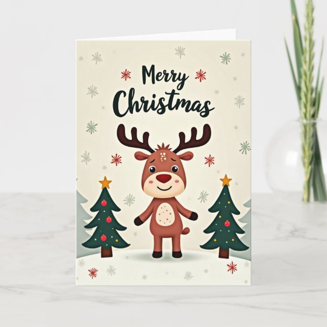 Carte Merry Christmas Reindeer Card (Devant)