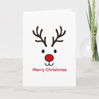 Carte Merry Christmas Reindeer Cute Xmas Personalized 
