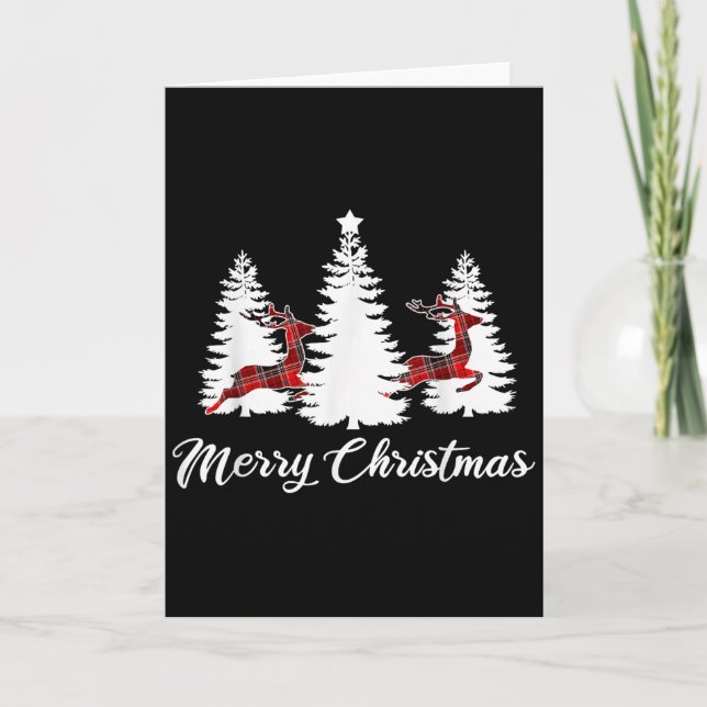 Carte Merry Christmas Shirt For Women Buffalo Plaid Rein (Devant)
