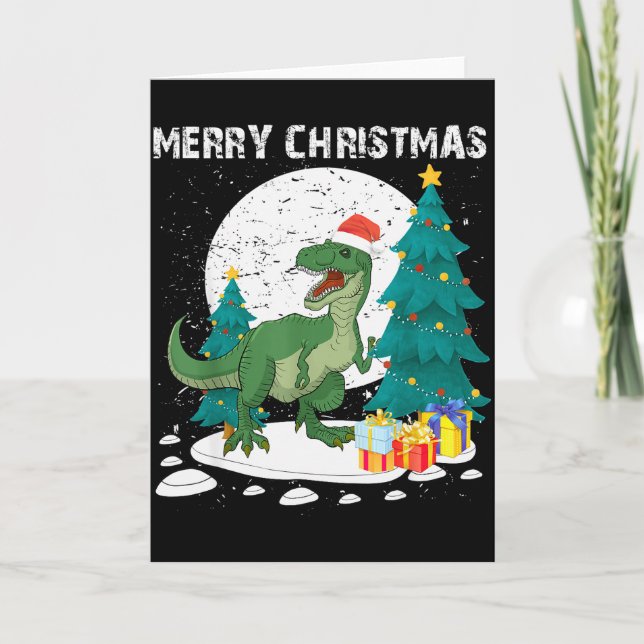 Carte Merry Christmas Shirts For Women Xmas Santa T Rex  (Devant)