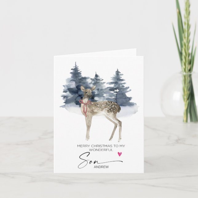 Carte Merry Christmas Son from Mother Maman Papa Parents (Devant)