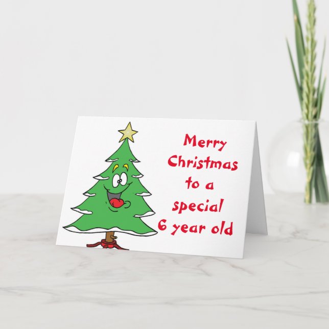 CARTE MERRY CHRISTMAS SPÉCIAL *ÂGÉ DE 6 ANS* (Devant)