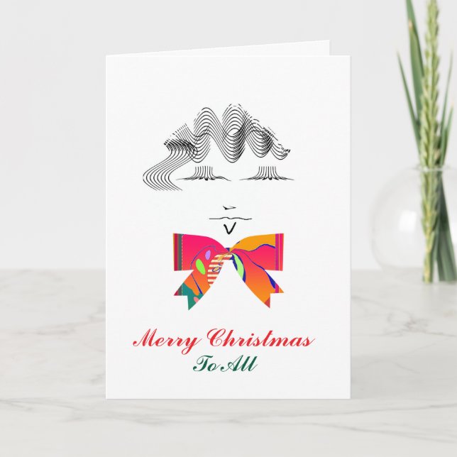 Carte Merry Christmas To All Lady Caricature (Devant)