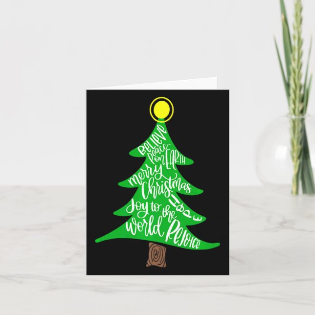 Carte Merry Christmas Tree Tygraphy For Men Women Kid  (Devant)