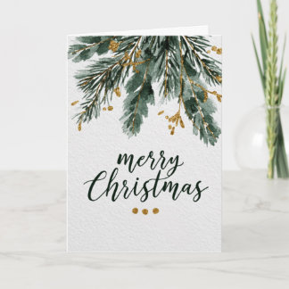 Carte Merry Christmas with Pine Branches 