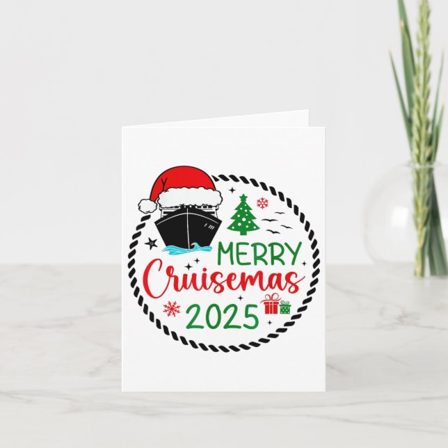 Carte Merry Cruisemas Santa Hat Cruise Ship Christmas Cr (Devant)