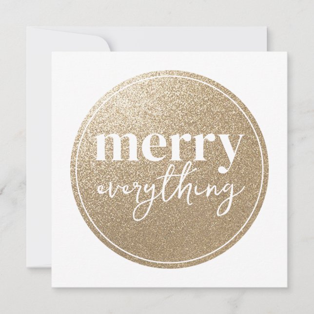 Carte Merry Everything Golden Texture (Devant)