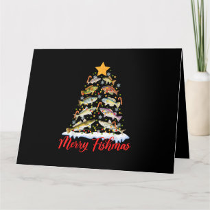 Carte Merry Fishmas Funky Christmas Tree Lights Fish Fis