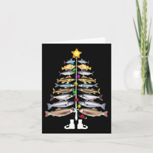 Carte Merry Fishmas sapin de Noël Funny Pêche