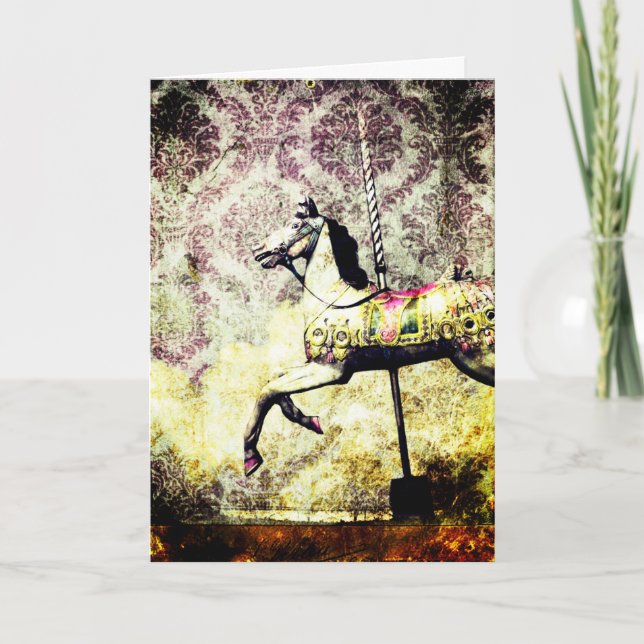 Carte Merry Horse Grunge Hello (Devant)