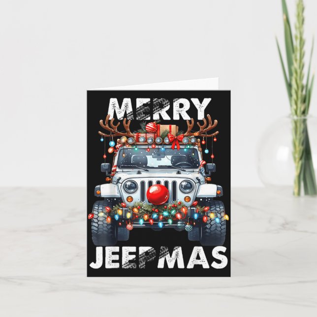 Carte Merry Jeepmas Ugly Light Reindeer Christmas  (Devant)