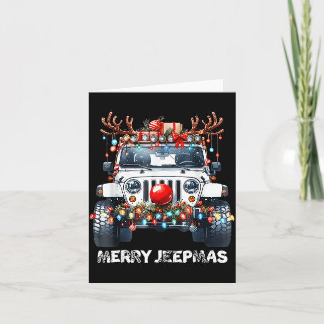 Carte Merry Jeepmas Ugly Light Reindeer Christmas  (Devant)