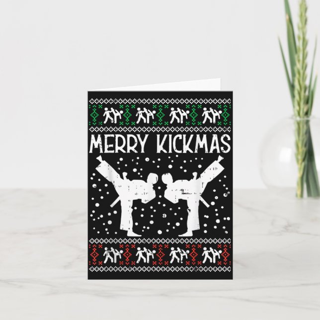 Carte Merry Kickmas Ugly Christmas Karate Jiu Jitsu Mart (Devant)