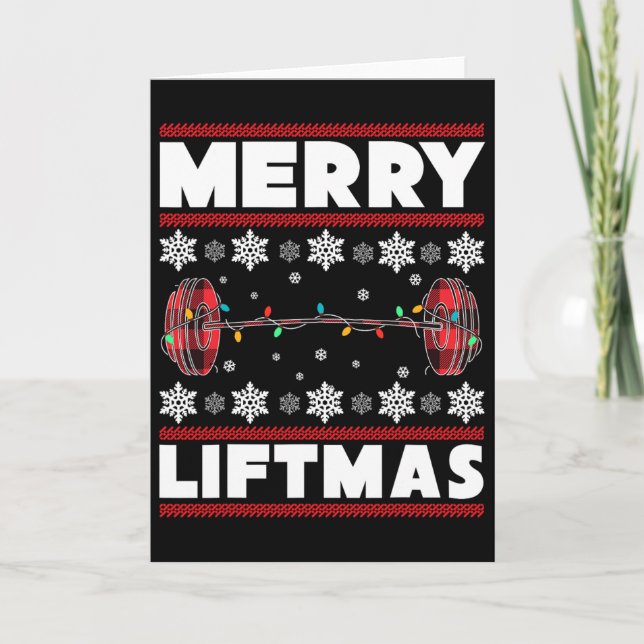 Carte Merry Liftmas Fun Christmas Gym Workout Fitness Gi (Devant)