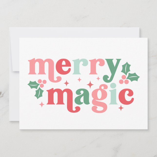 Carte Merry Magic - Typographie de vacances colorée (Devant)