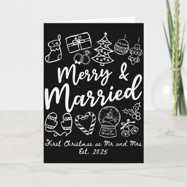Carte Merry Married First Christmas As Mr And Mrs 2025 N (Devant)