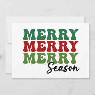 Carte Merry Merry Merry Saison - Retro Holiday Art
