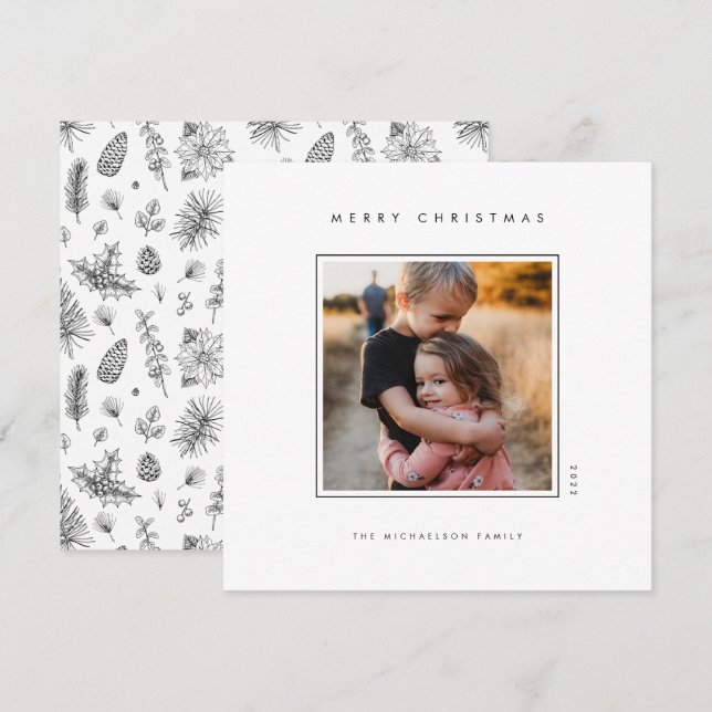 Carte MERRY NOËL Ajouter Votre Photo (Devant / Derrière)