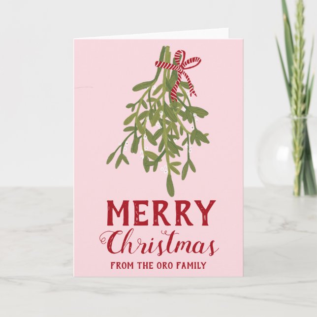 Carte MERRY NOËL Mistletoe Botanique artisanal (Devant)