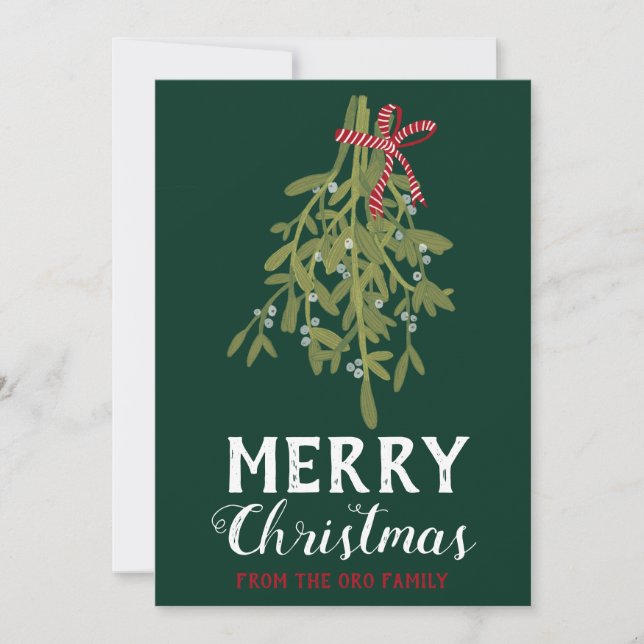 Carte MERRY NOËL Mistletoe Botanique Cuisine artisanale (Devant)