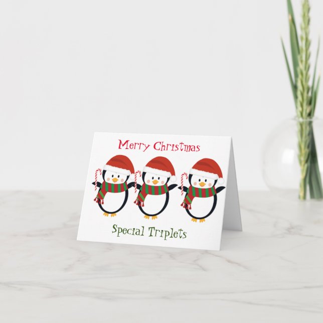 CARTE MERRY NOËL "TRIPLETS SPÉCIAUX" (Devant)