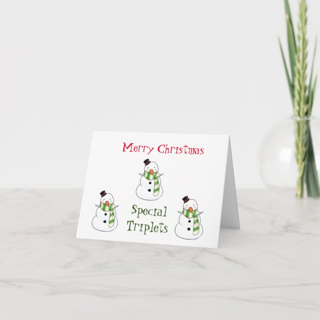 CARTE MERRY NOËL "TRIPLETS SPÉCIAUX (Devant)