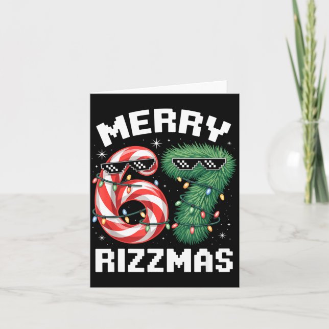 Carte Merry Rizzmas 67 Candy Cane Tree Sungles Funny  (Devant)