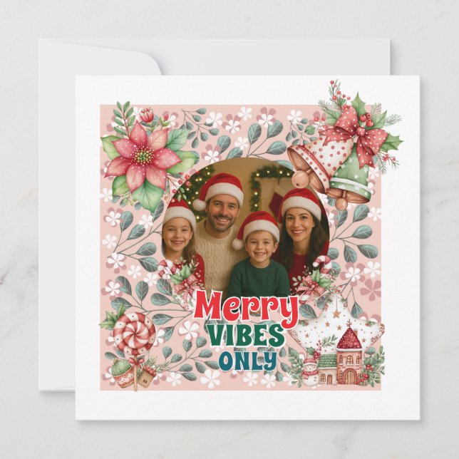 Carte Merry Vibes Only – Funny Christmas Card  (Devant)