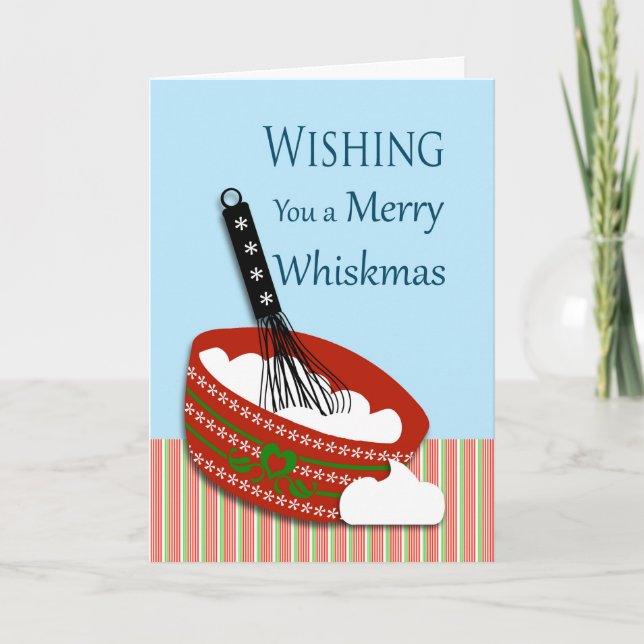 Carte Merry Whiskmas, Noël pour un Cook, Baker, Chef (Devant)