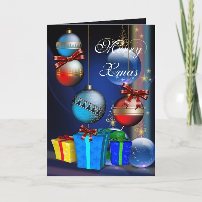Carte Merry Xmas Cadeaux Boîtes de Noël (Devant)
