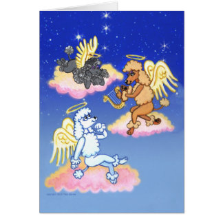Carte merveilleuse d'anges de caniche
