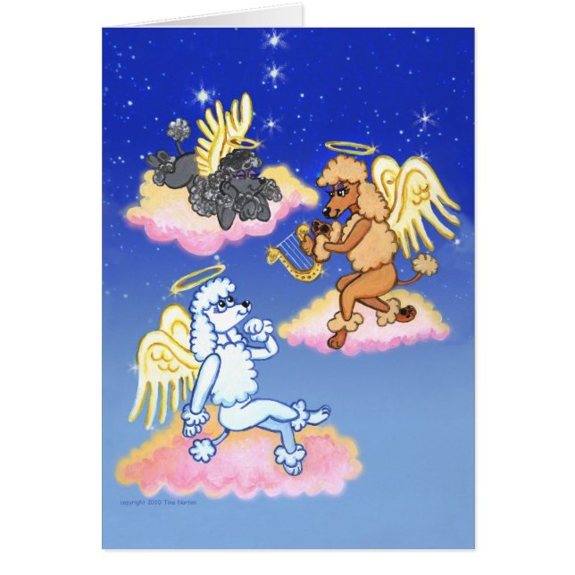 Carte merveilleuse d'anges de caniche (Devant)