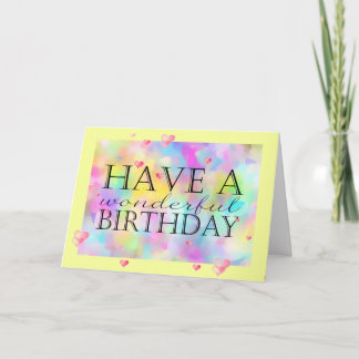 Carte Merveilleux Aquarelle Voeux d'anniversaire (carte)