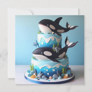 CARTE MERVEILLEUX GÂTEAU D'ANNIVERSAIRE NOIR ET BLANC D'