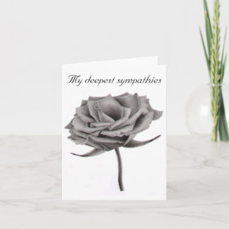 Carte Mes plus sincères condoléances rose