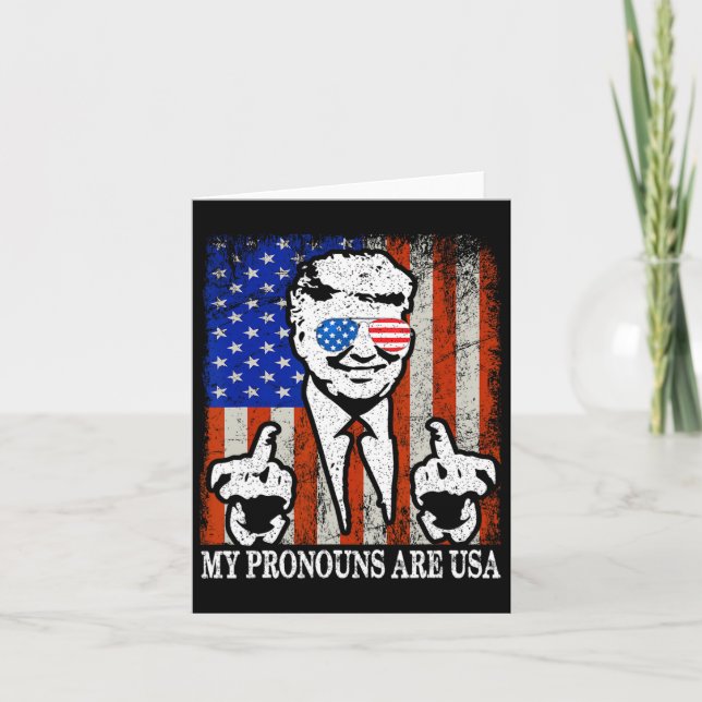 Carte Mes pronounounes sont le drapeau américain patriot (Devant)