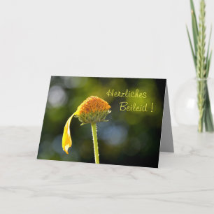 Carte Mes sincères condoléances ! Avec une fleur jaune