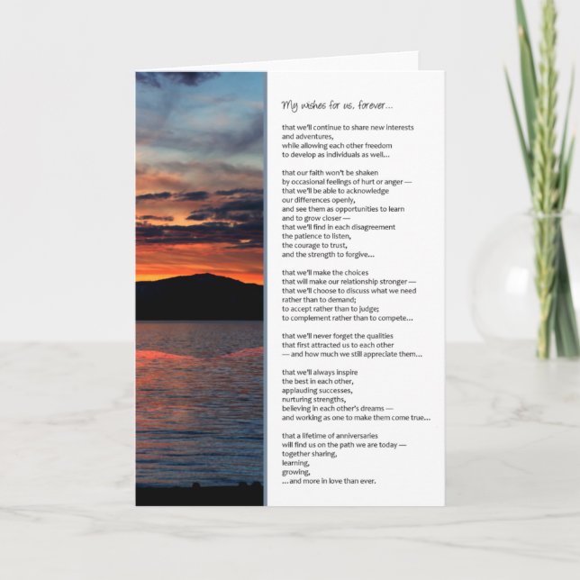 Carte Mes Voeux Pour Nous, Pour Toujours...Anniversaire (Devant)