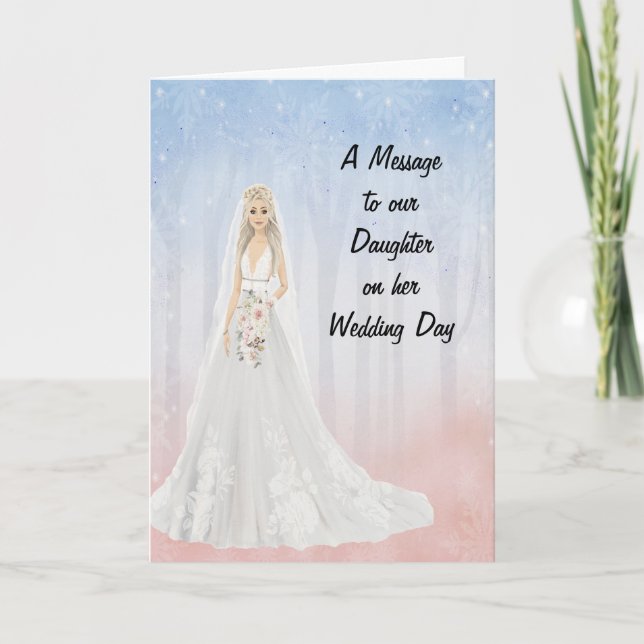 Carte Message à la fille le jour du mariage des parents (Devant)