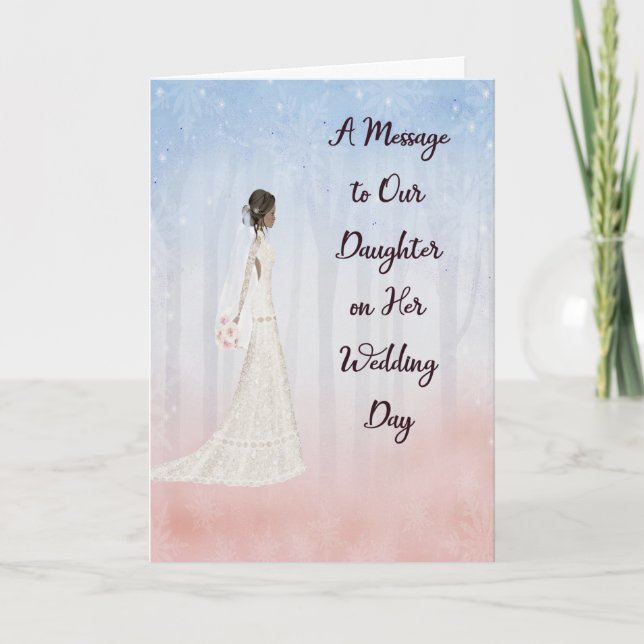Carte Message à la fille noire le jour du mariage (Devant)
