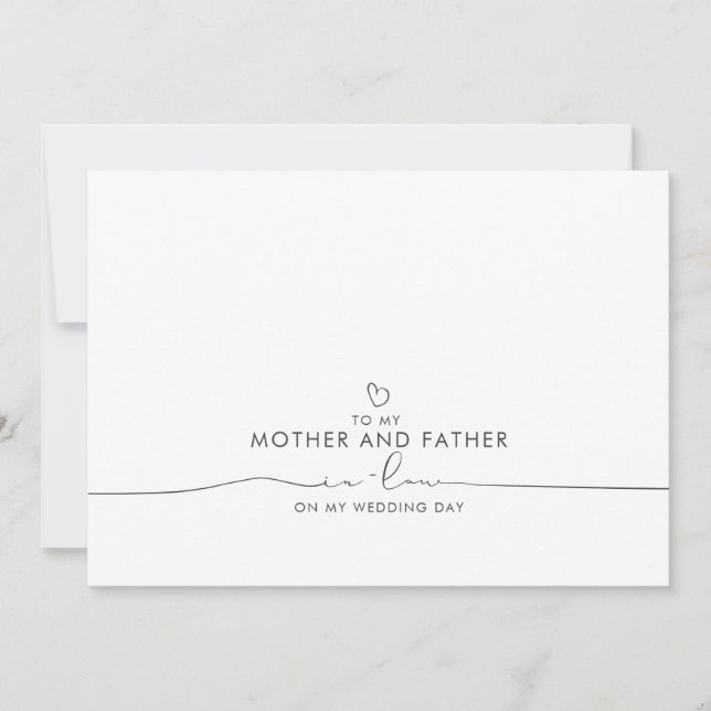 Carte Message à ma mère et mon père Mariage de belle-fam (Devant)