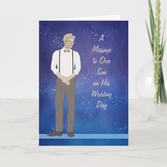 Carte Message aux Fils des parents le jour du mariage (Devant)