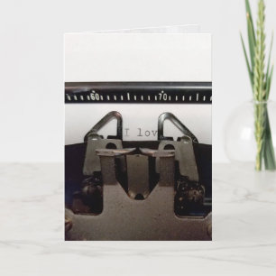 Carte message d'amour sur machine à écrire rétro