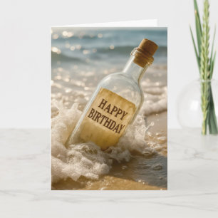 Carte Message d'anniversaire dans une bouteille